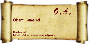 Ober Amand névjegykártya